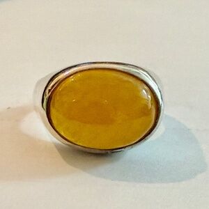 butterscotch baltic amber sterling silver ring